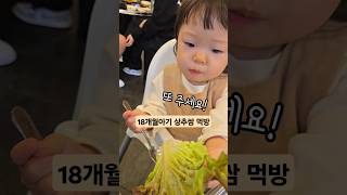 오빠도 안먹는 상추 깻잎 먹기 아기먹방 18개월아기 아기영상 koreanbaby koreanmukbanger [upl. by Kipp]