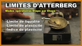 Les limites dAtterberg Essai Mode opératoire Calculs [upl. by Mccafferty554]