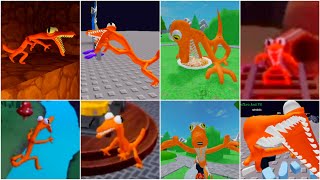 original rainbow friend chapter 1 vs 2 vs hungry vs rainbow jumpscares orange monster and roleplay [upl. by Erait]