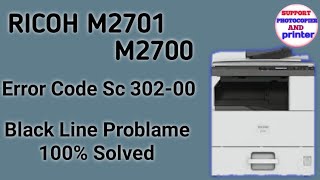 Ricoh M 27012700 How to solve Error code SC 30200 and black line How to clean Drum unit [upl. by Gnoz]