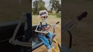 Have you seen a skeleton play banjo while driving his mini horse No Well now you have 💀🤣 [upl. by Dnumsed943]