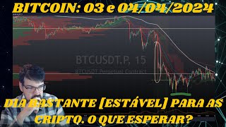 O Rapaz do Bitcoin Dia bastante estável para as cripto O que esperar 03 e 04042024 BItcoin [upl. by Ecinue143]