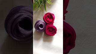 Creating Rose Flowers🌹Easy Fabric Rose Flowers Making flowermaking rose diy shorts trending [upl. by Akcir547]