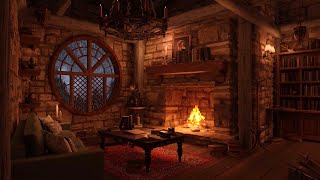 Cozy Hut Ambience  Gentle Night Rain amp Fireplace [upl. by Nolyad]