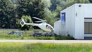 Guimbal Cabri G2 HBZYH Groupe Hélicoptère Sion takeoff Sion airport Valais Switzerland 18062024 [upl. by Llenart798]