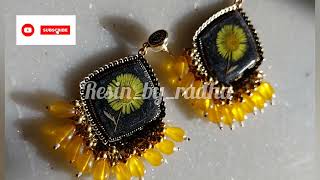 Resin jewelry making tutorials  Resin art step by step tutorial  UV Resin earrings making [upl. by Hodgkinson]