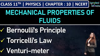 Class 11th Physics  Bernoullis Principle  Torricelli’s Law  Venturimeter  Example 107  NCERT [upl. by Kellie]