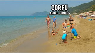 🇬🇷 CorfuGreece Agios Gordios Beach  Walking Tour 4k [upl. by Thompson]