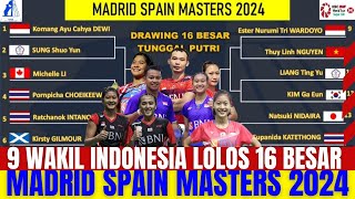 Hasil Drawing Babak 16 Besar MADRID SPAIN MASTERS 2024 [upl. by Clemen]