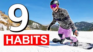 9 Habits of Advanced Level Snowboarders [upl. by Etnuaed667]