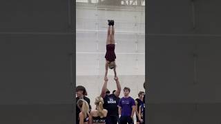 Great time at the Weber clinic 💜 weberstate cheerleading cheer stunt gymnast partnerstunt [upl. by Keverne]