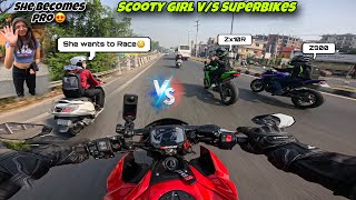 She Wants to Race With My Kawasaki z900 😳  Public Reaction on Superbike [upl. by Ecnaiva]