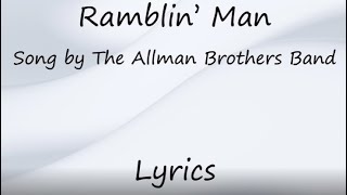 Ramblin’ Man  The Allman Brothers Band Lyrics [upl. by Omero921]