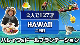 【ハワイ】パイナップル列車、ハレイワ散歩、ｄ・ｋステーキでのディナーと盛り沢山の1日になりました。ロブスターが好きな方、必見です！ [upl. by Tillie]