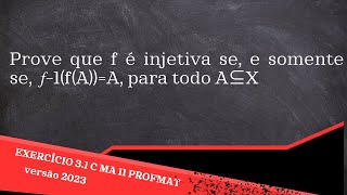 MA11 cap3 exercício 31 C versão 2023 mestrado profmat [upl. by Ahseinat]