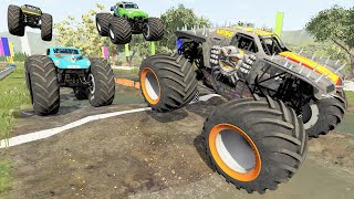 Monster Truck Mud Battle 7  BeamNG Drive  Griffs Garage [upl. by Ahsikit176]