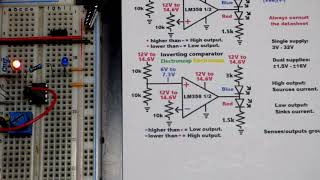 Op Amp 12V to 14V6 Inverting Comparator Circuit LM358 [upl. by Nevaeh]