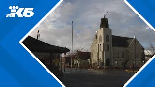 Lightning strikes historic Hoquiam church steeple destroyed [upl. by Ojimmas438]