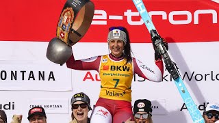 AUDI FIS Ski World Cup  Crans Montana SUI womens Super G  Feb 18 2024 [upl. by Atwood309]