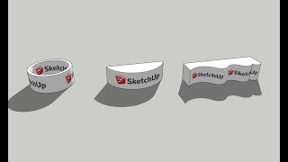 SketchUp 2018 Tutorial Applying Textures onto Curved Circular Convex amp Concave Surfaces [upl. by Sal]