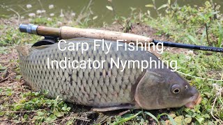 Carp Fly Fishing  Indicator Nymphing  Green Copper Nymph [upl. by Trever402]