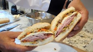 Muffuletta sandwich with New Orleans olive spread [upl. by Eeniffar687]