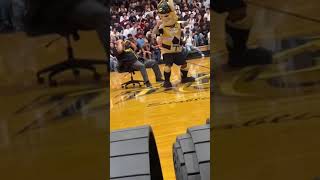 Principal dancing with mascot at Atwater school California [upl. by Ahsercel]