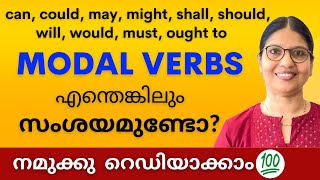 MODAL VERBS ഇനി തെറ്റില്ല  ALL MODAL VERBS IN ENGLISH  Basic English Grammar in Malayalam Ln154 [upl. by Enar]