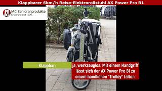 Reise Elektrorollstuhl AX Power Pro B1  6 kmh  klappbar [upl. by Dao]