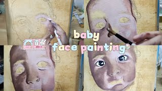 Pintando retrato de bebe✨Gouache 🎨•Parte 1 [upl. by Salvadore]