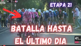 RESUMEN ETAPA 21 GIRO DE ITALIA 2024BATALLA HASTA EL ULTIMO DIA [upl. by Aedrahs]