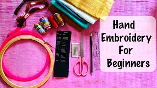 Basic Requirements for Hand EmbroideryBeginners TutorialEssential SuppliesPart1 [upl. by Llerahc]