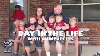 Day in the life with 1 year old quintuplets [upl. by Aitsirk]