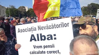 🔴Protest al Nevăzătorilor la București Nu tăiați Pensiile vă rugăm frumos România 19 Septembrie 2024 [upl. by Ahsitam]