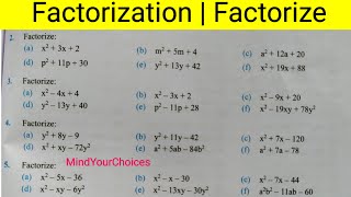 Factorization  Factoring Quadratic Expressions  Factorize Class 8  Algebraic Expressions Class 8 [upl. by Kelci]