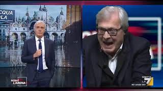 Vittorio Sgarbi a Massimo Giletti quotMa ti pare che il sindaco di Venezia Brugnaro non sappia [upl. by Kcirderf]