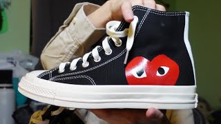 CDG Converse from DHGate  Review  On Foot [upl. by Norahc]