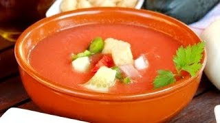 El Gazpacho andaluz es muy facil y esta de escandalo Receta facil y rapida [upl. by Hospers]