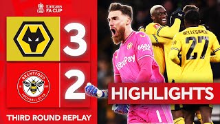 Cunha Extra Time Winner  Wolves 32 Brentford  Highlights  Emirates FA Cup 202324 [upl. by Nuhs]