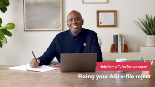 How to fix your AGI efile reject  TurboTax Support Video [upl. by Llerod]